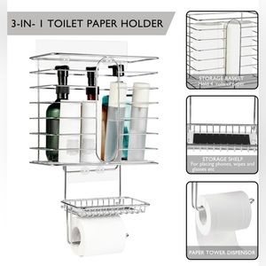 Wall Mount Toilet Paper Holder & Dispenser